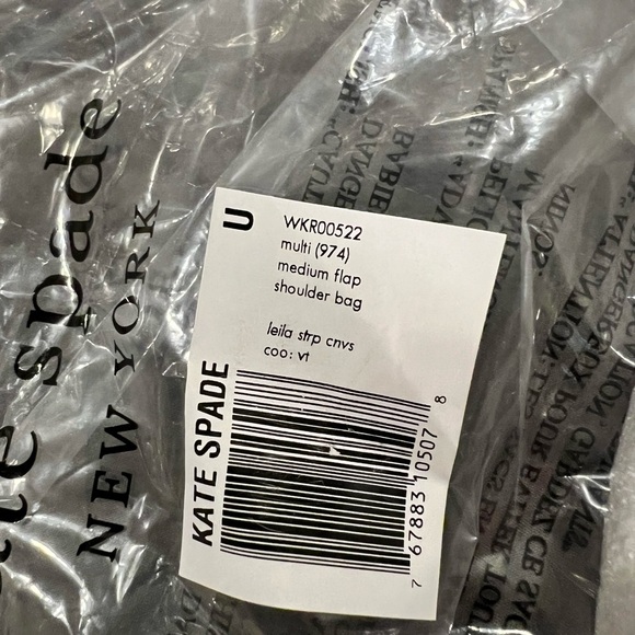 Brand New with Tags! Kate spade Leila Striped Canvas Shoulder Bag - Picture 4 of 5